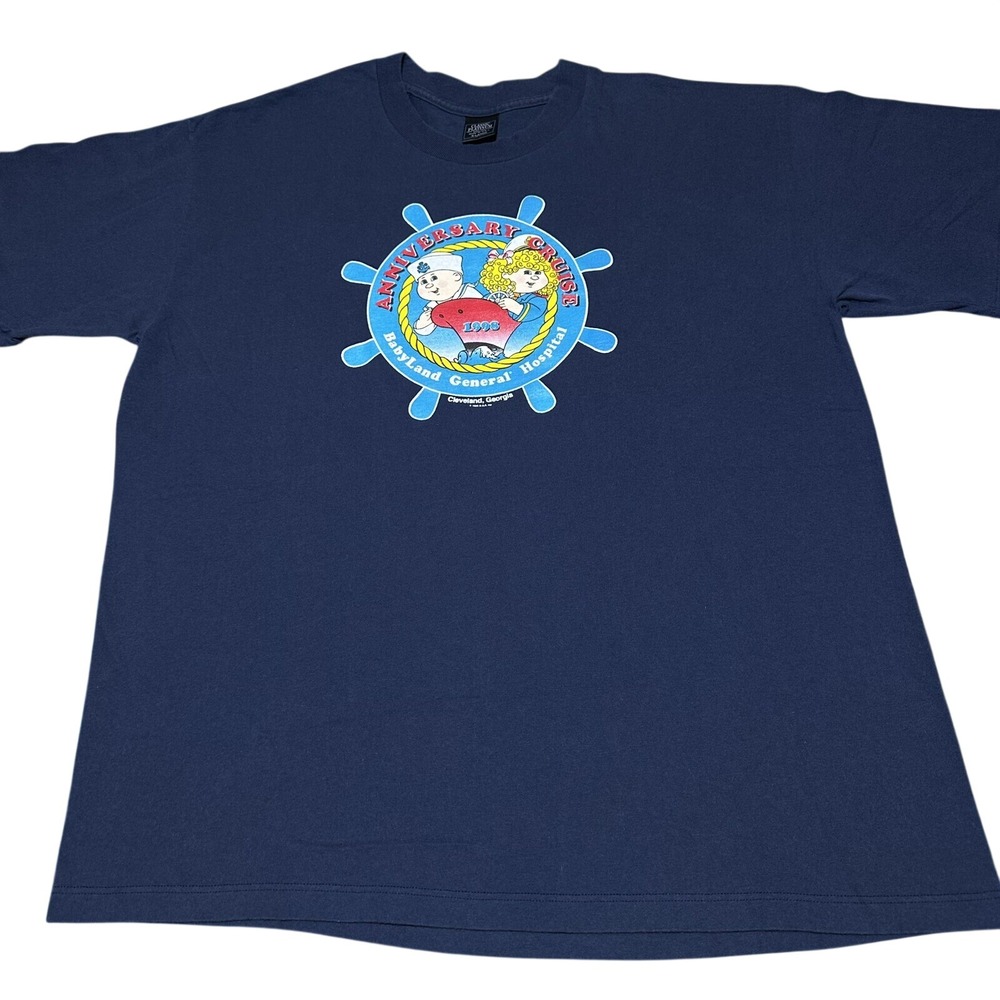 Vintage 90s Cabbage Patch Kids  T-Shirt XL BabyLand General Hospital Cruise Navy